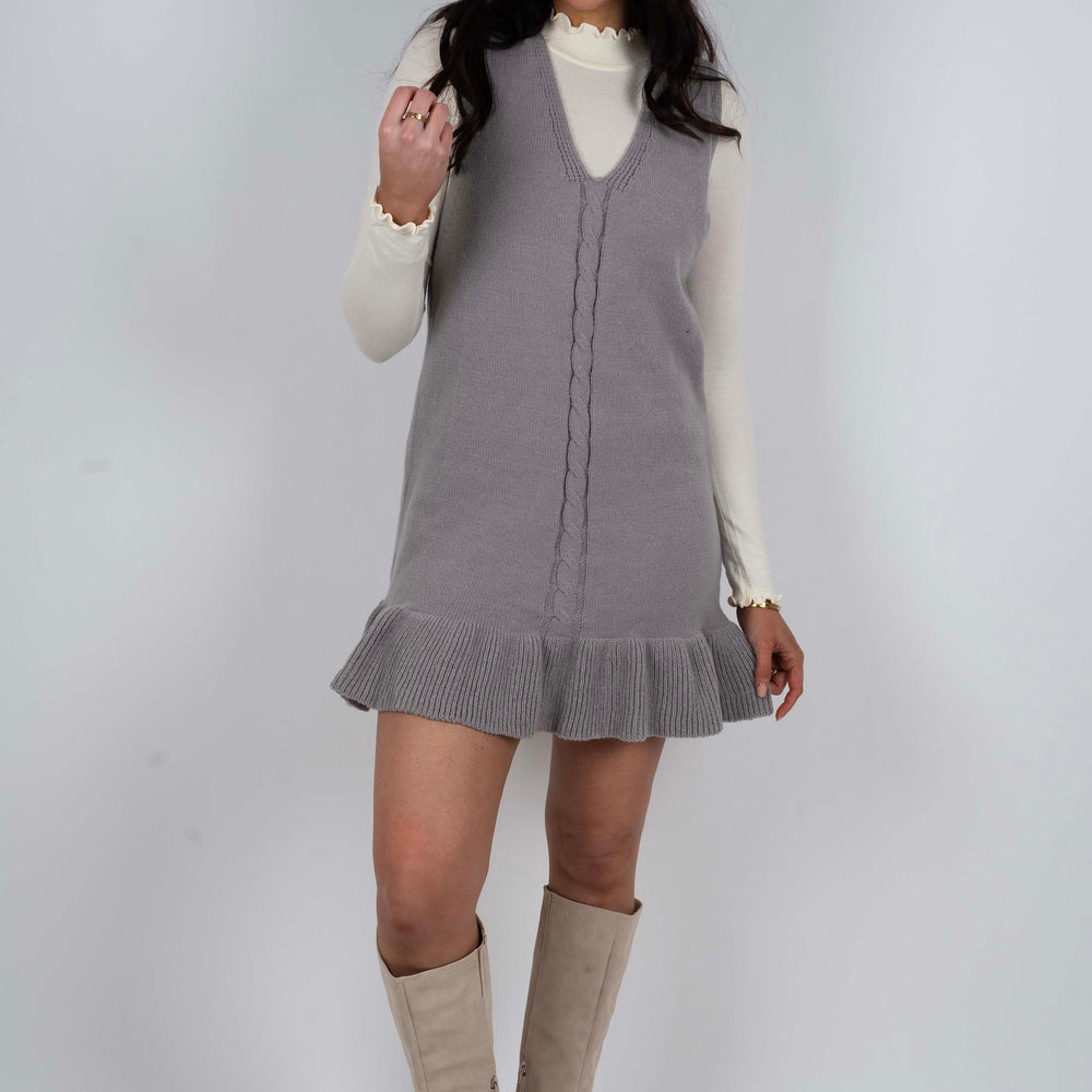 It Is Your Time Sweater Dress (Grey)