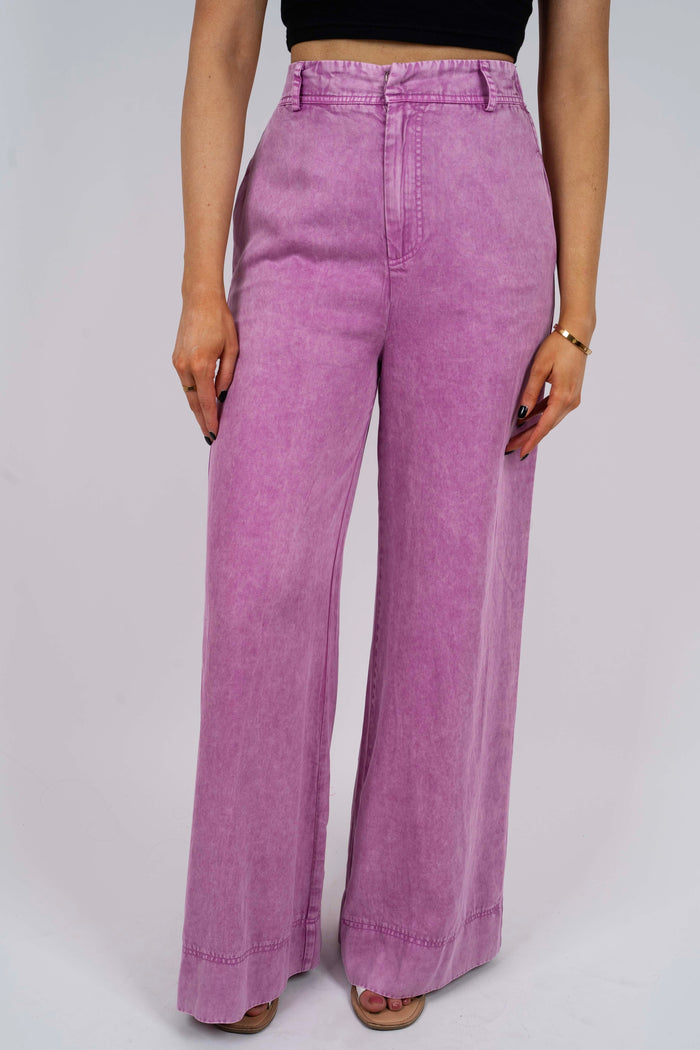 High Stakes Wide Leg Pants (Orchid Pink)