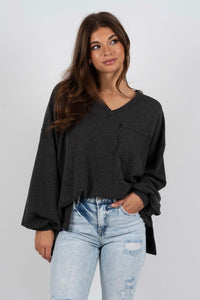 Different Directions Top (Charcoal)