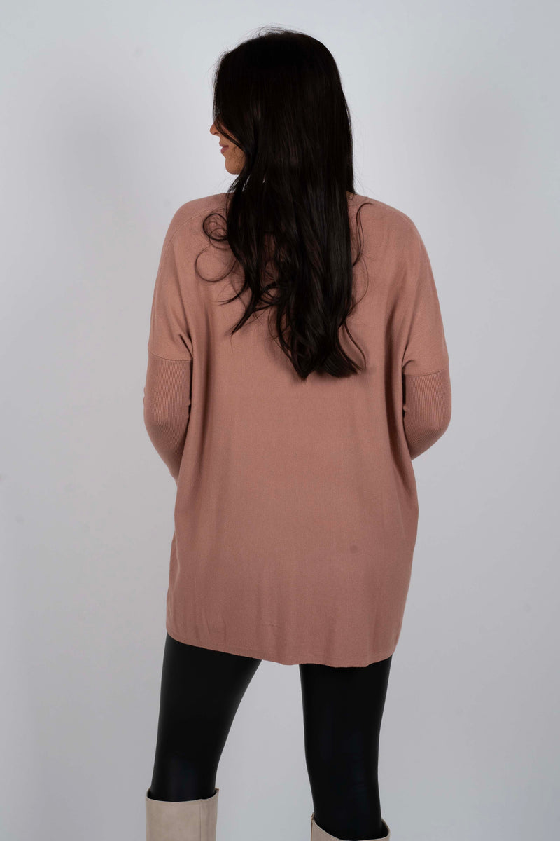 Totally Smitten Sweater (Dusty Rose)