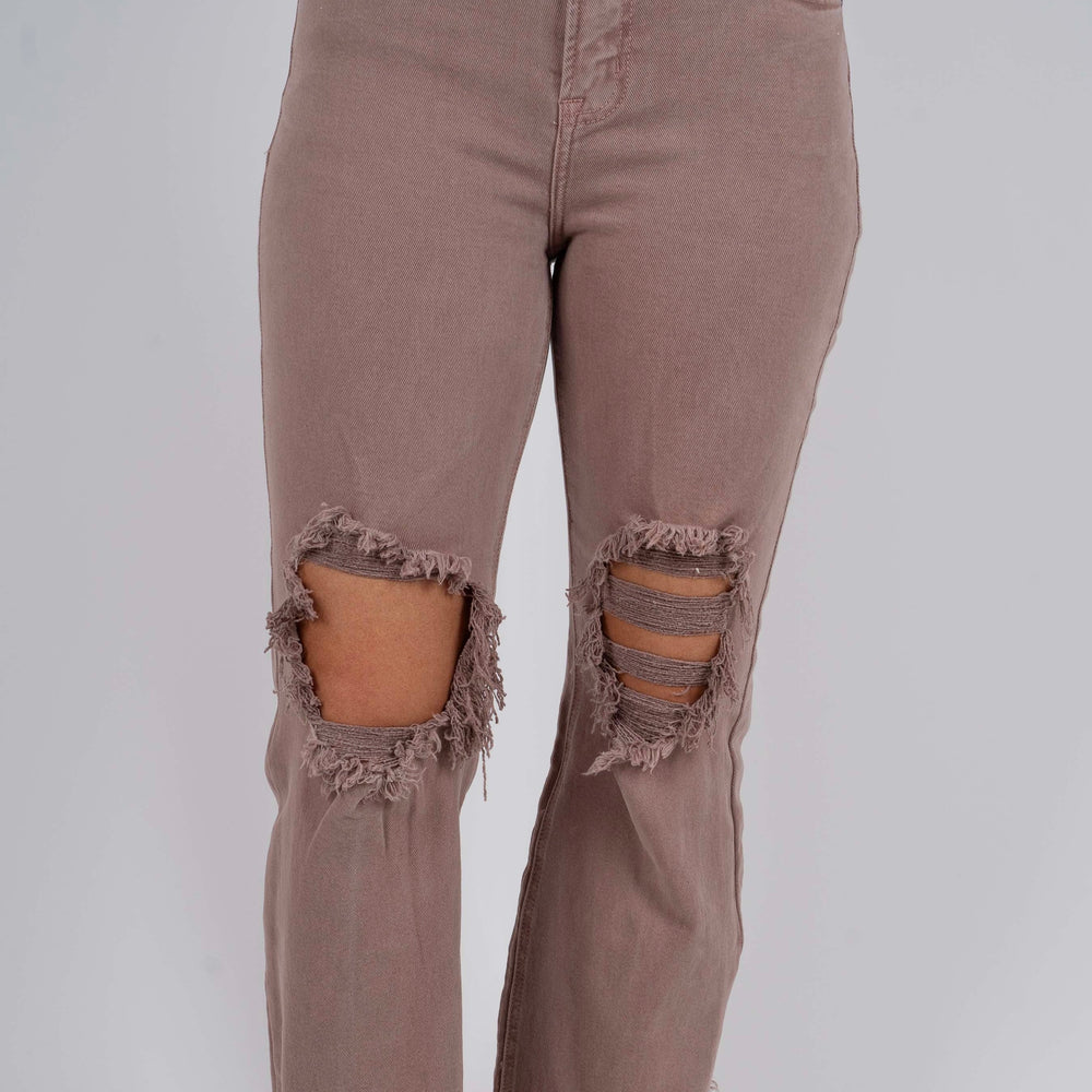 Risen Hailey Straight Leg Jeans (Mauve)