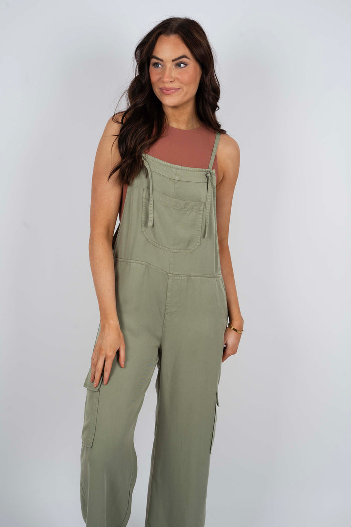 Risen High Rise Ankle Wide Overalls