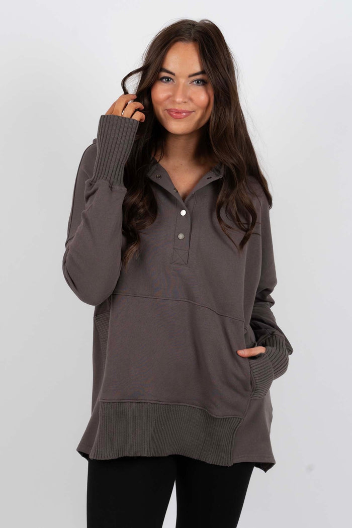 Campfire Cozy Top (Charcoal)