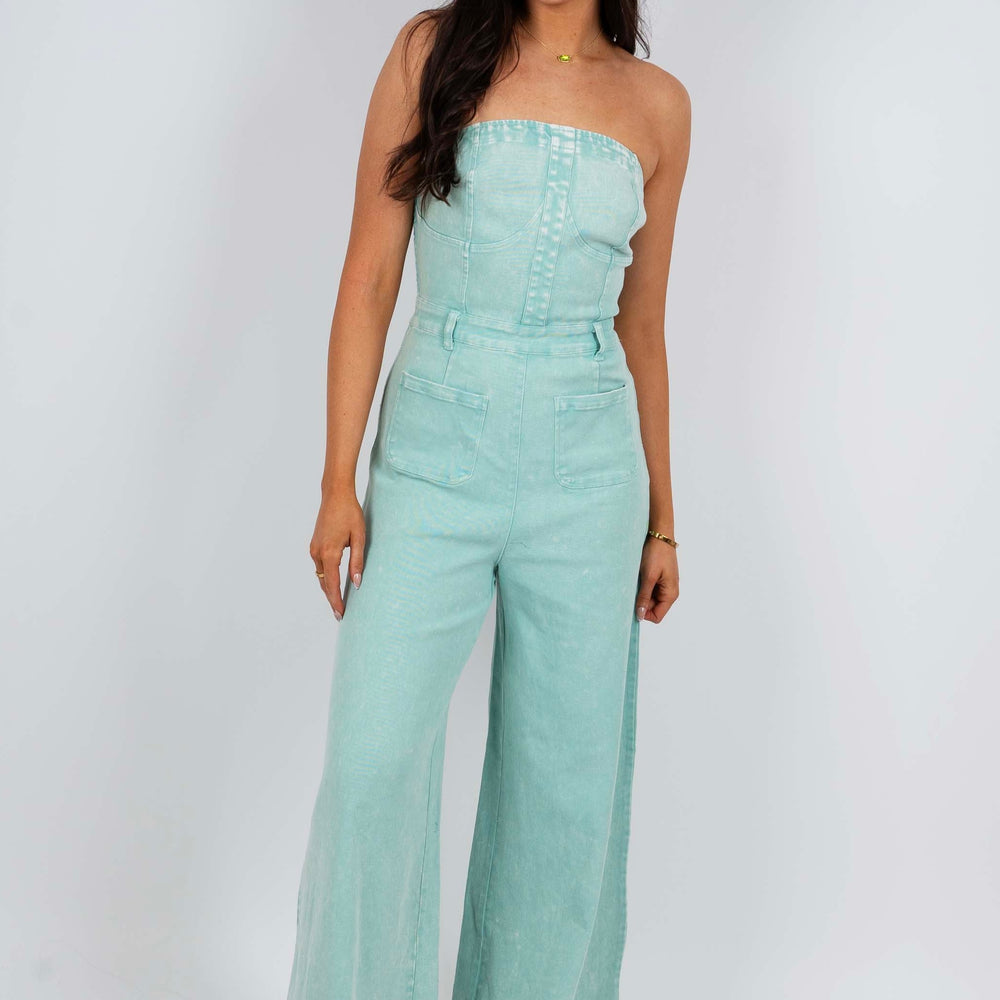 
                      
                        Coming Around Denim Jumpsuit
                      
                    