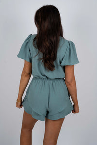 All The Way Romper (Sage)