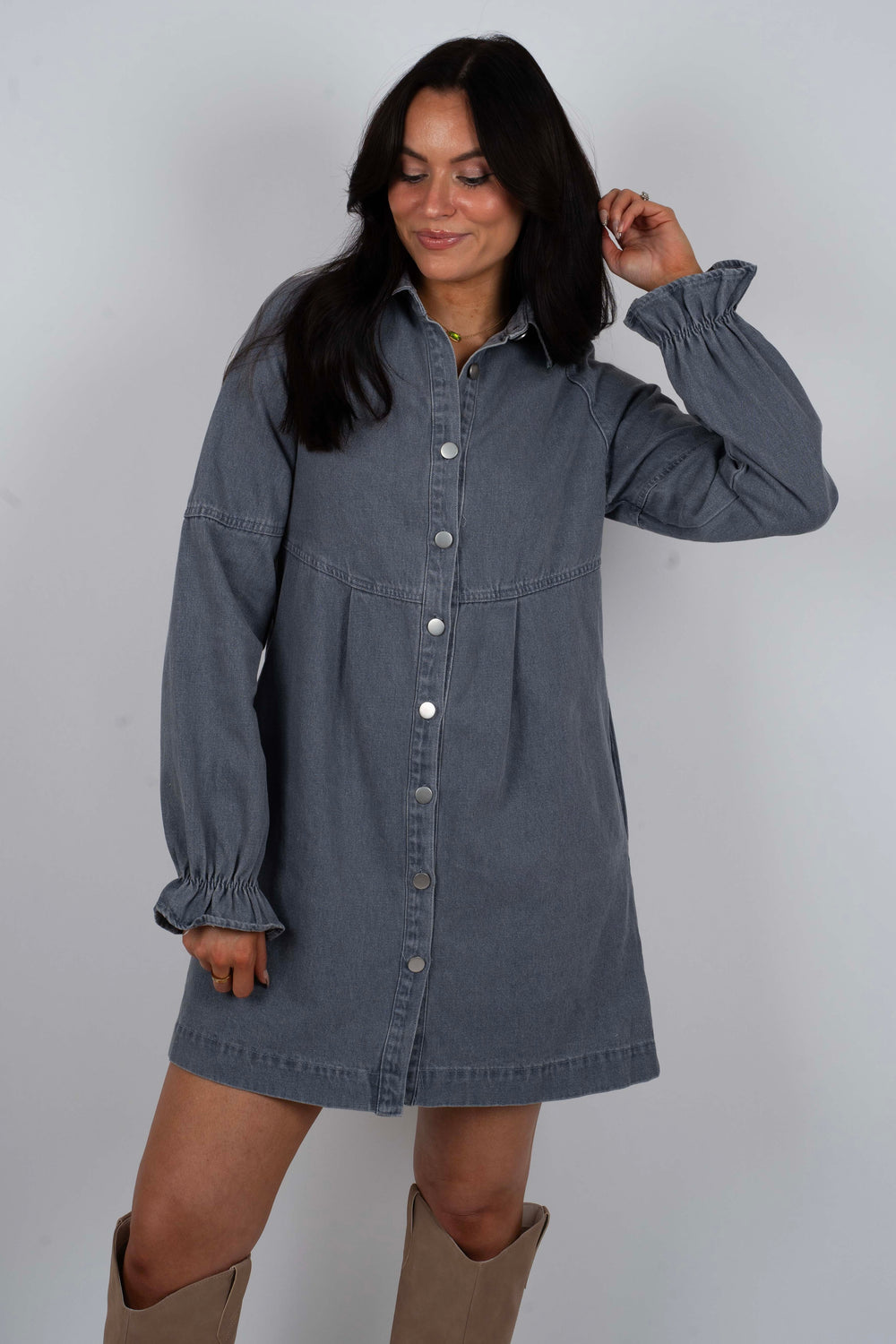 Only This Time Denim Dress (Denim)