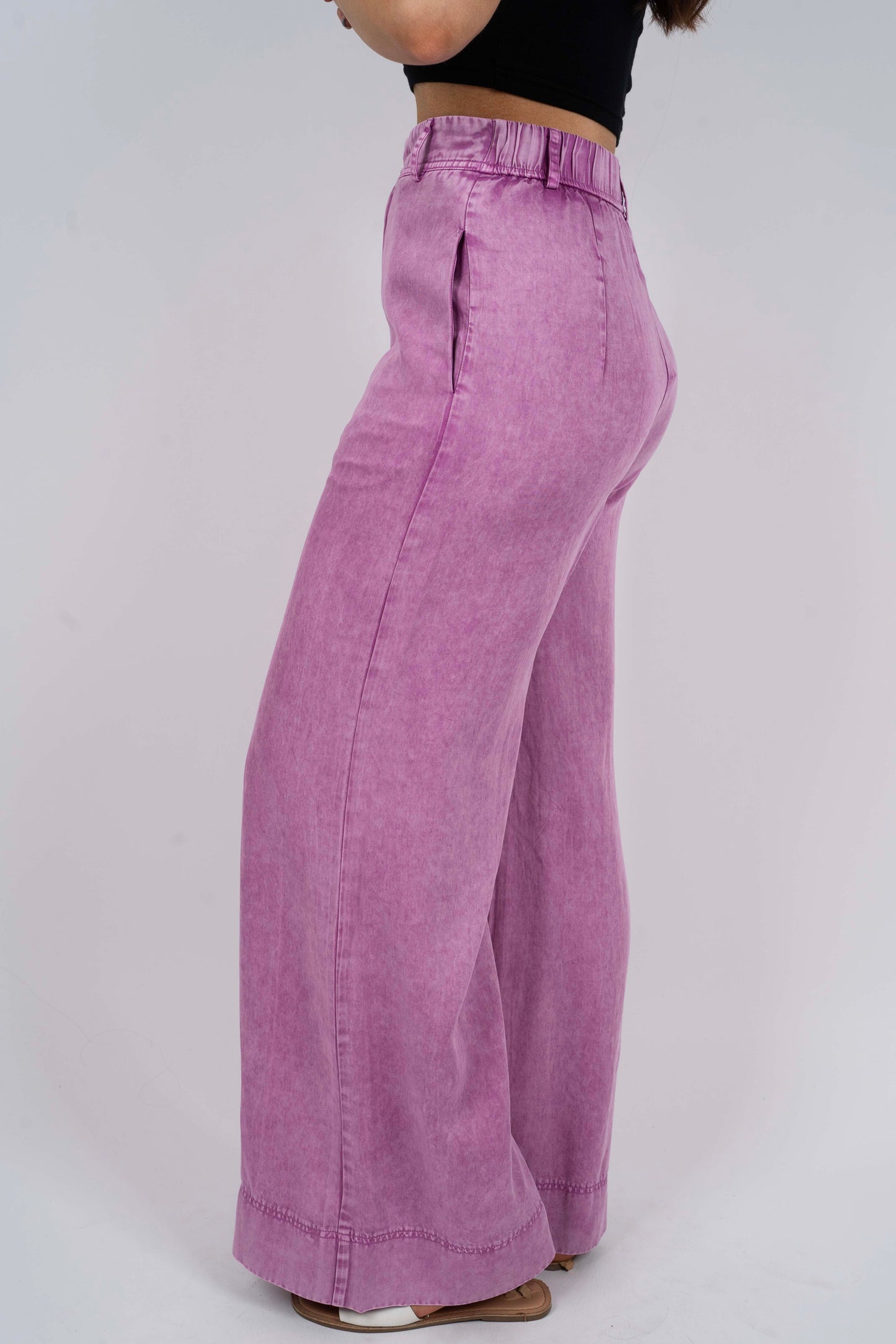 High Stakes Wide Leg Pants (Orchid Pink)