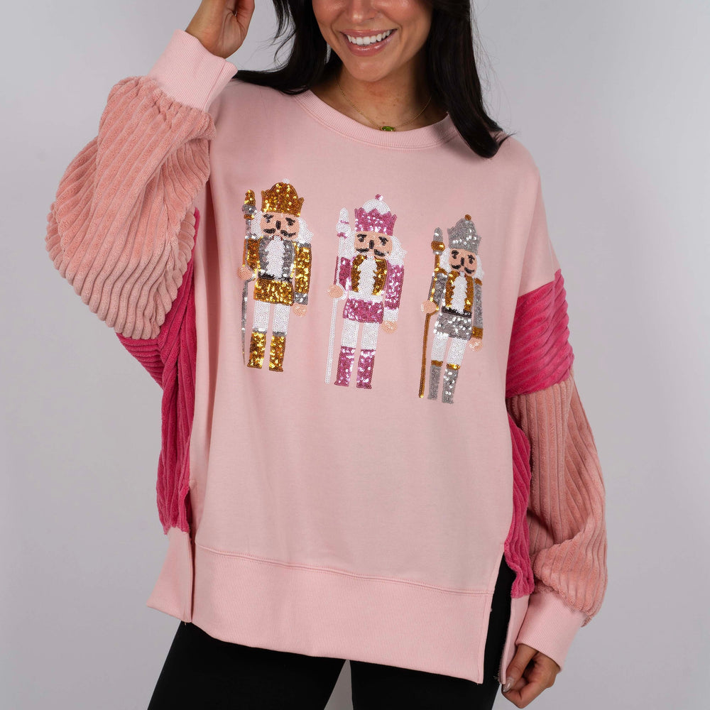 Sequin Nutcracker Sweatshirt (Pink)