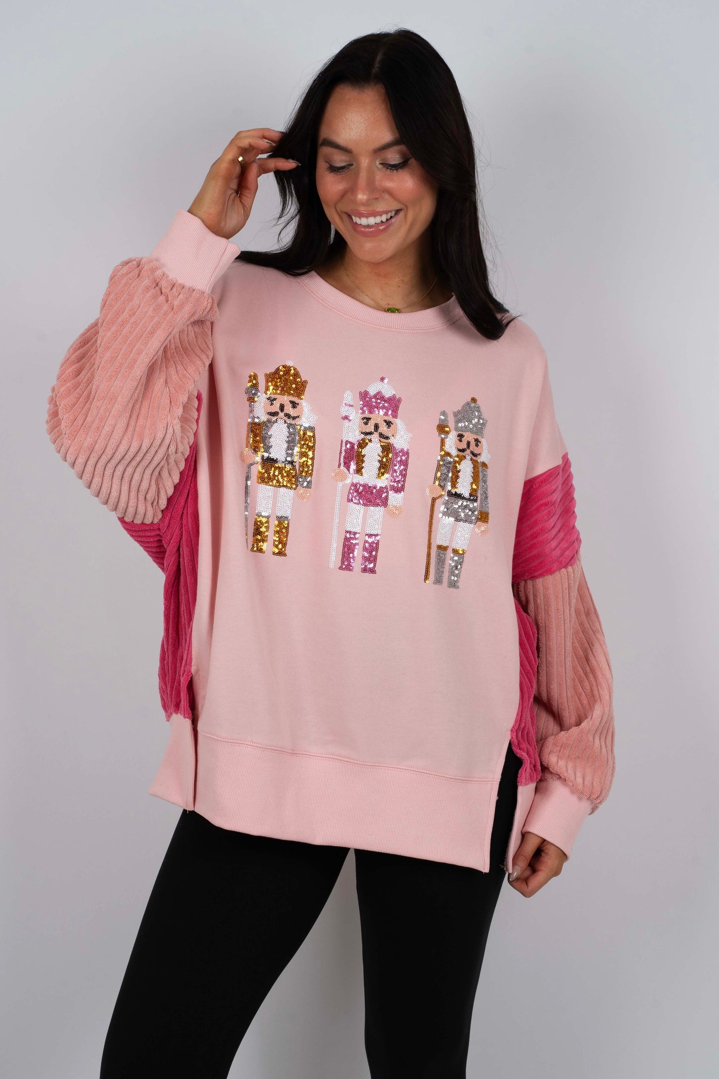 Sequin Nutcracker Sweatshirt (Pink)