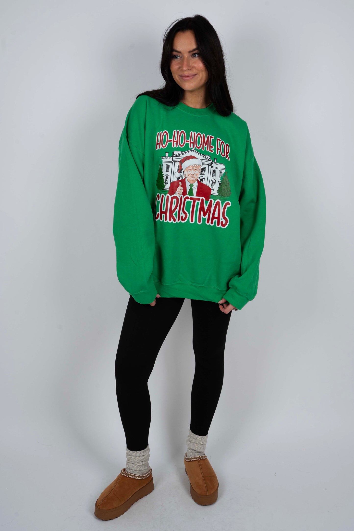 Ho-Ho-Home For Christmas Sweatshirt (Green)