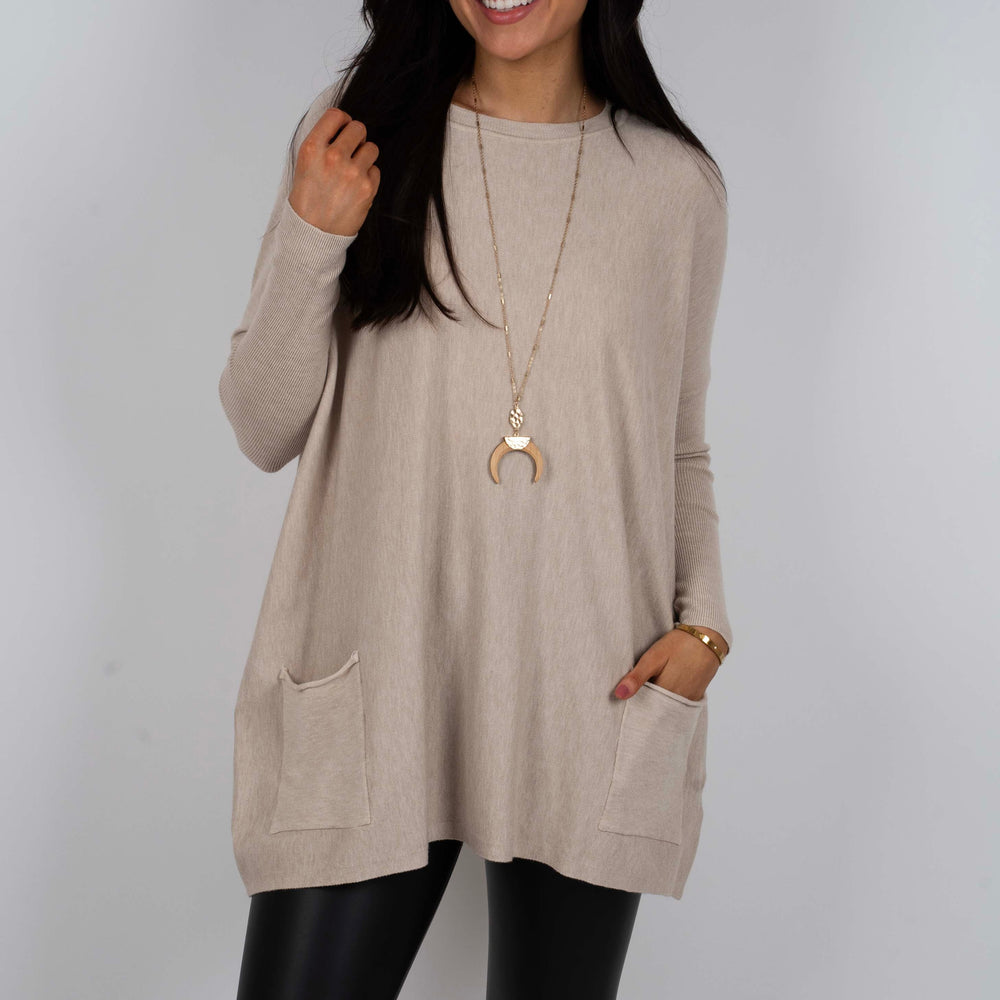 Totally Smitten Sweater (Warm Grey)