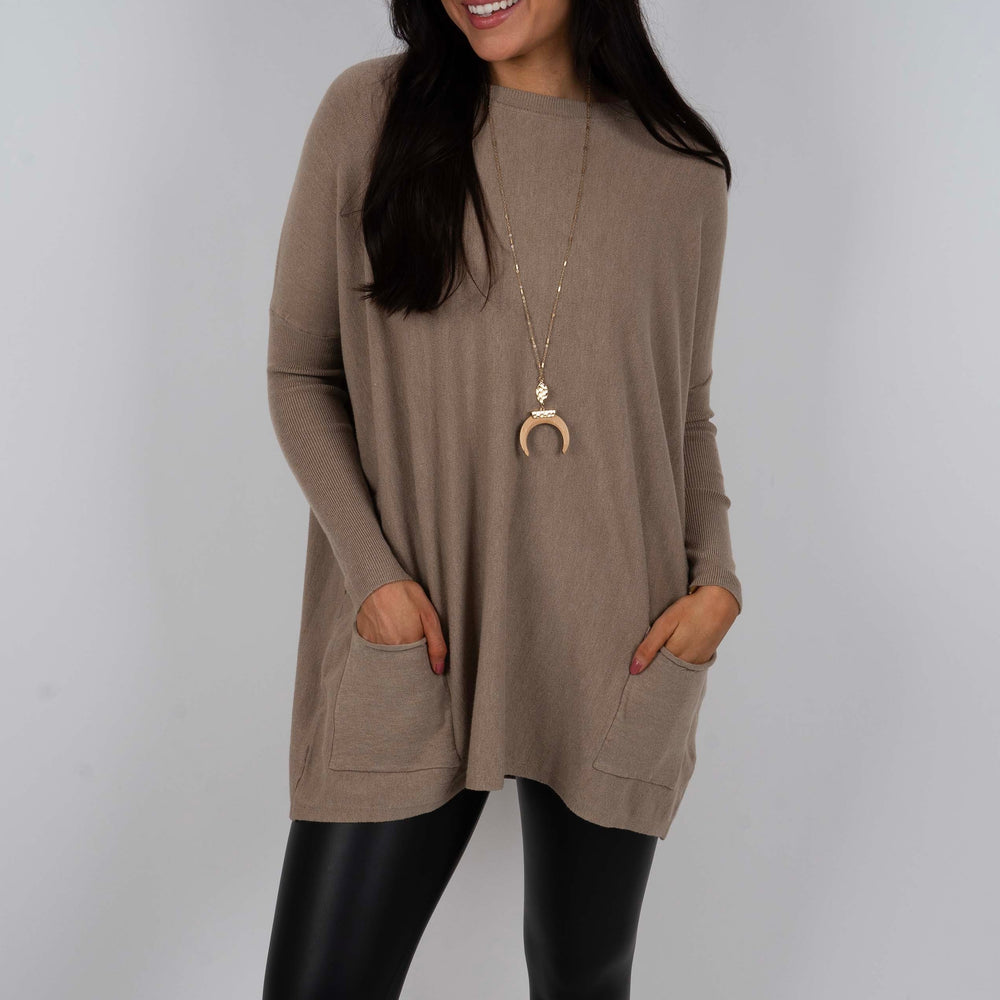 
                      
                        Totally Smitten Sweater (Mocha)
                      
                    