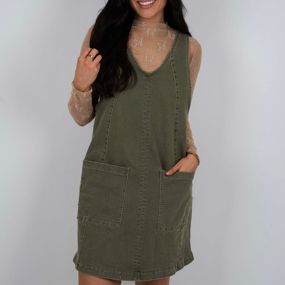 
                      
                        Out Here Denim Dress (Ash Green)
                      
                    