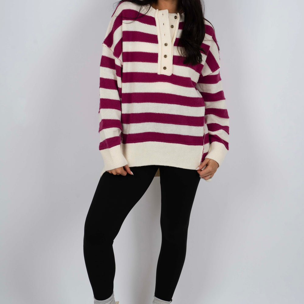 Time To Charm Sweater (Berry)