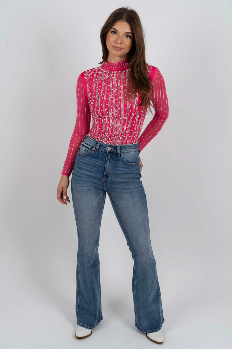 Time Winner Bodysuit (Fuchsia)