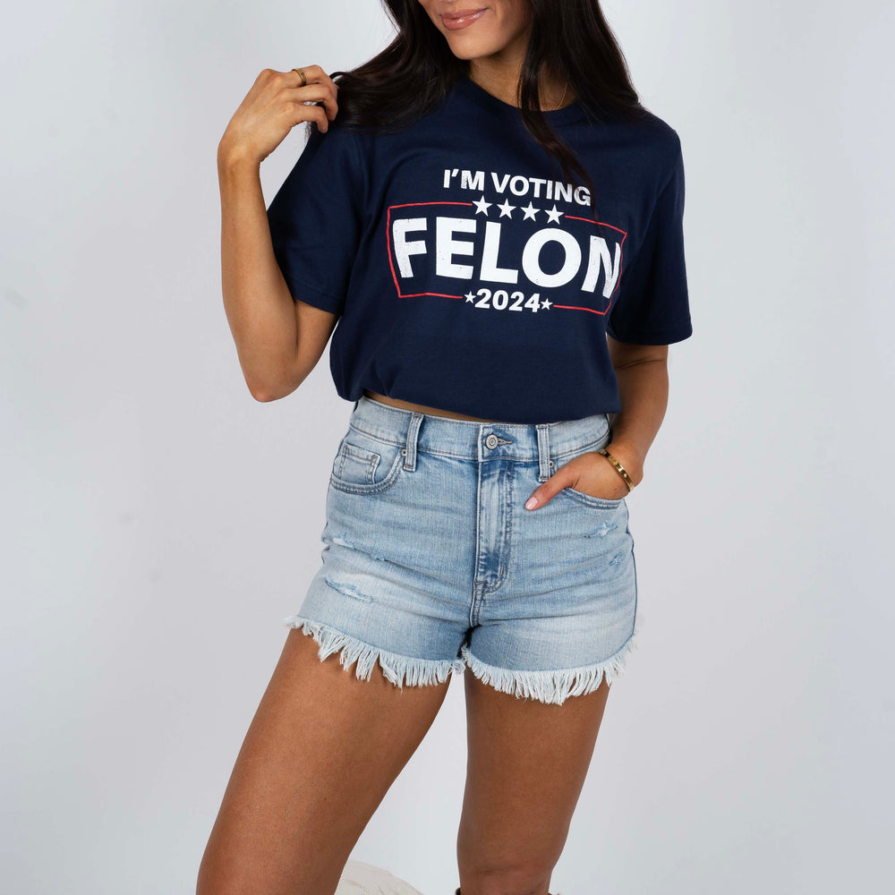 
                      
                        I'm Voting Felon Graphic Tee (Navy)
                      
                    