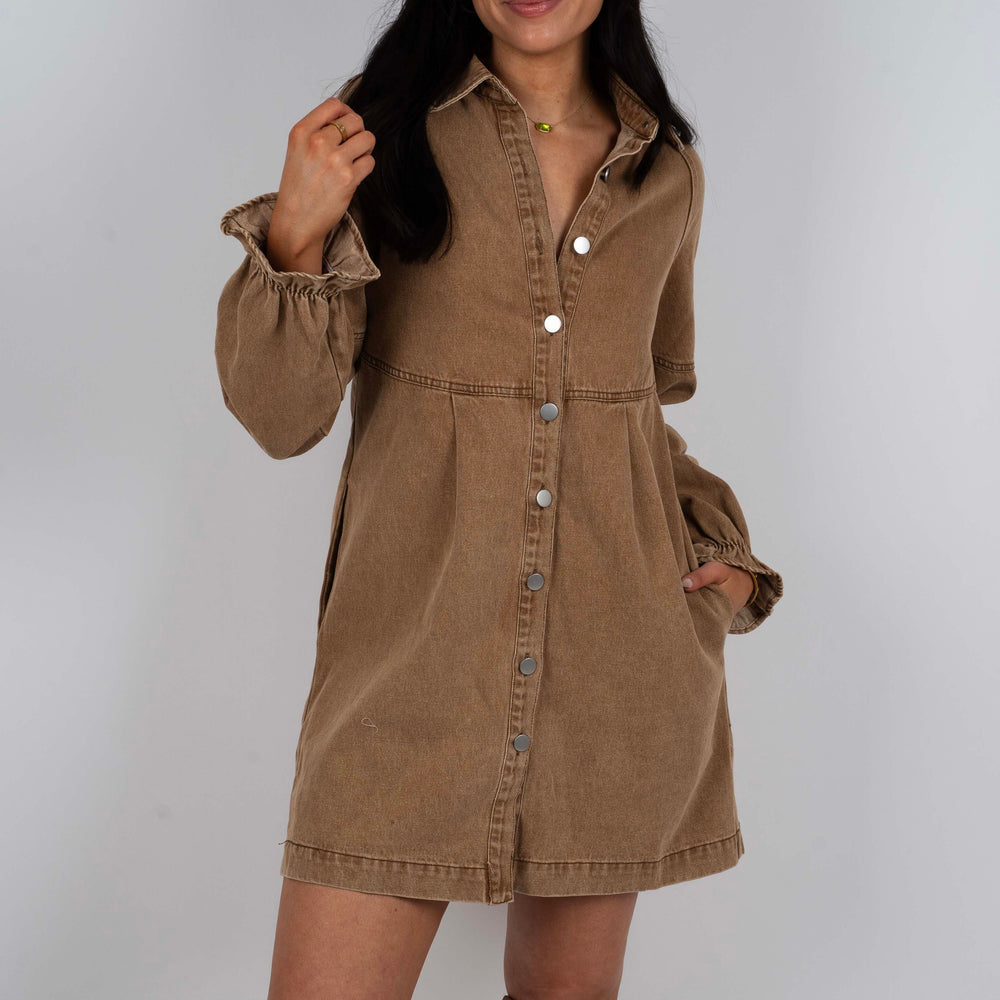 
                      
                        Only This Time Denim Dress (Taupe)
                      
                    