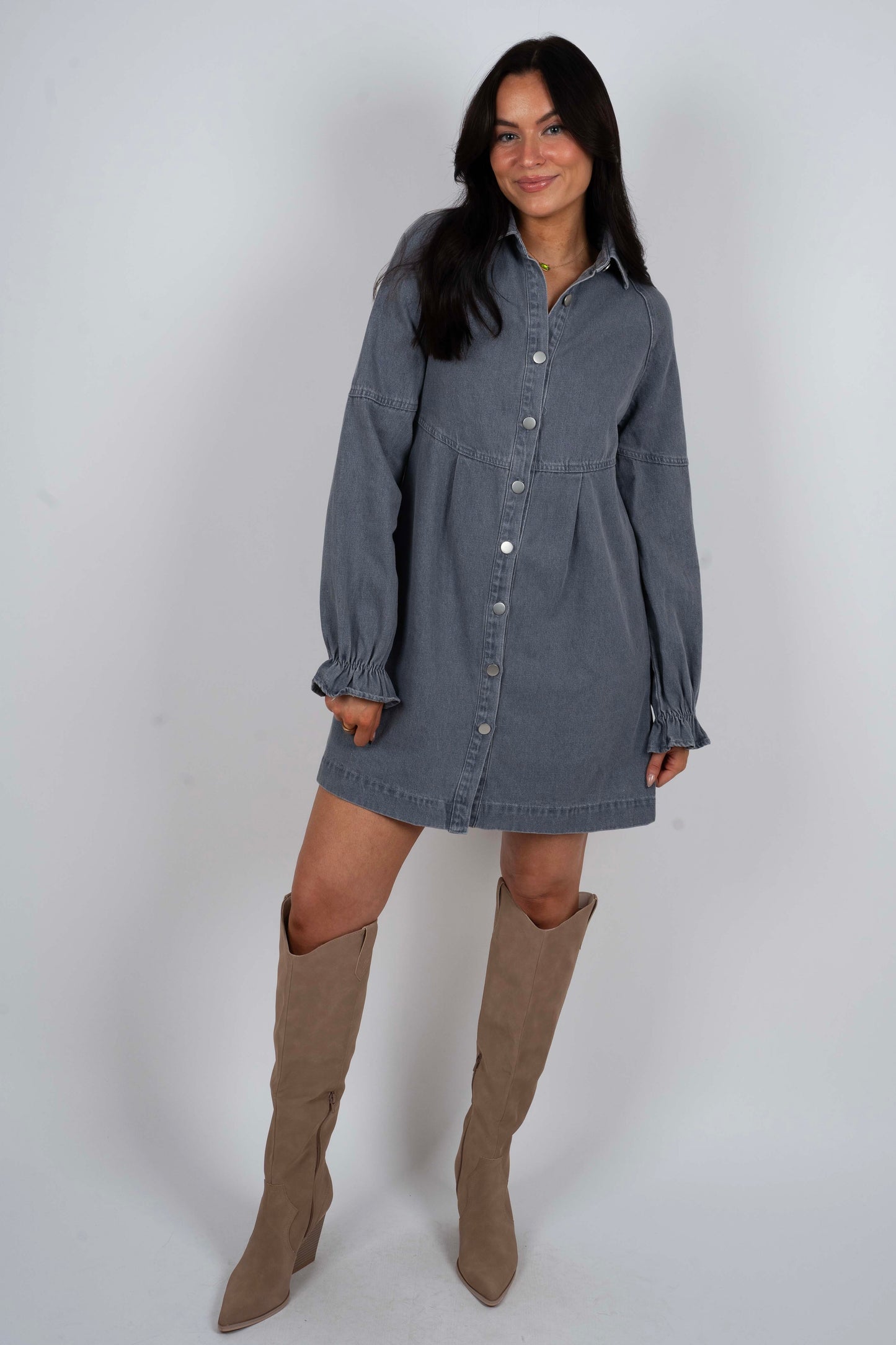 Only This Time Denim Dress (Denim)