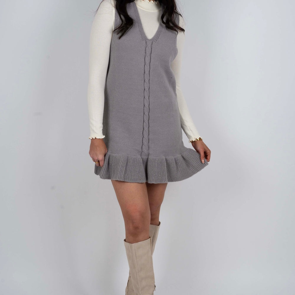 It Is Your Time Sweater Dress (Grey)