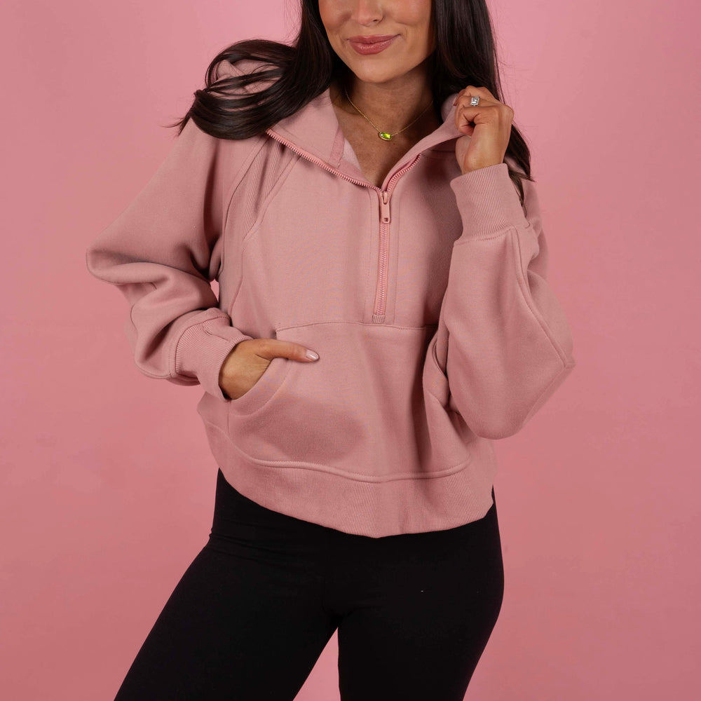 
                      
                        Oversized Half-Zip Hoodie (Pink)
                      
                    