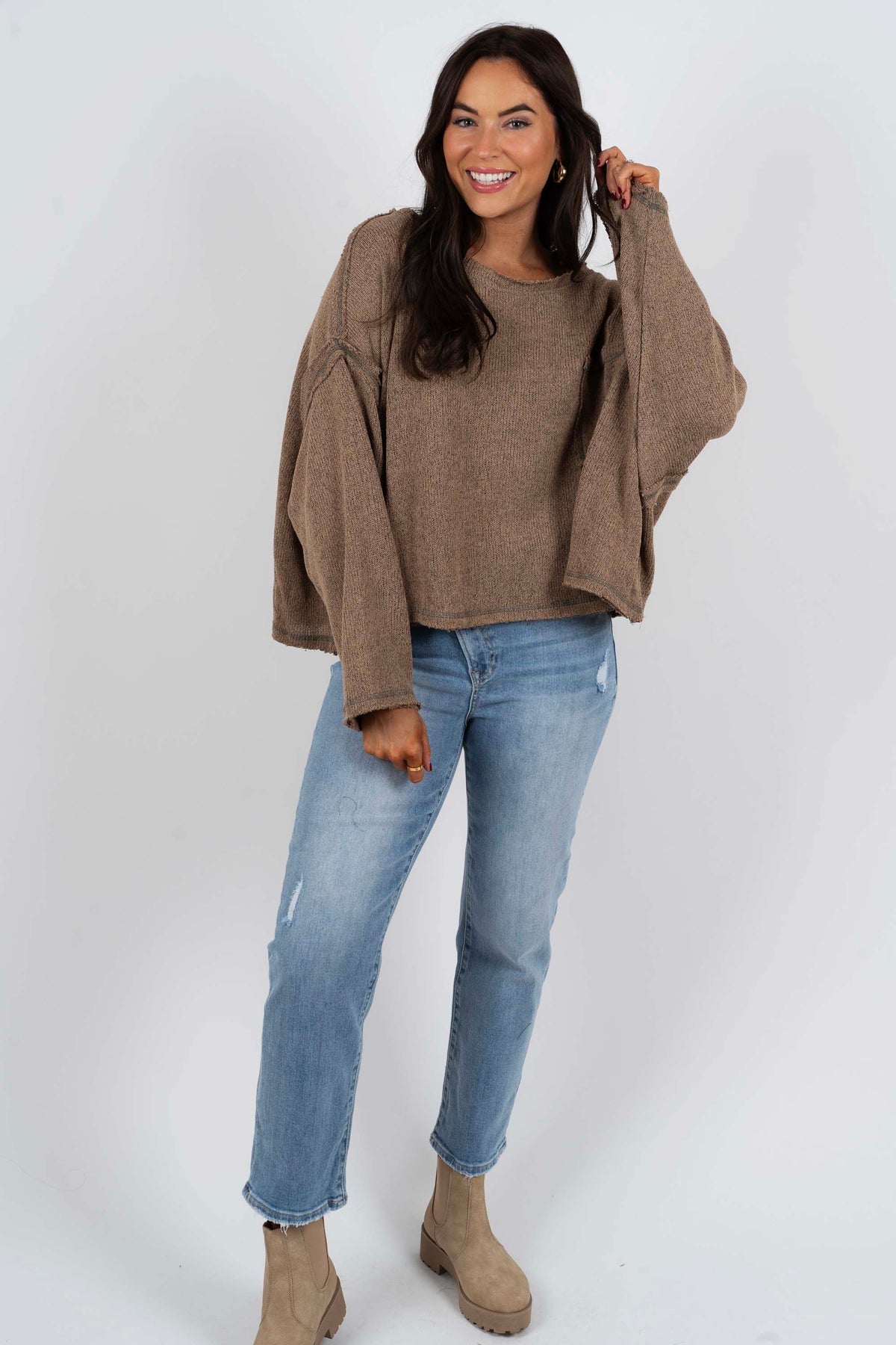 Meet In The Middle Sweater (Cocoa)