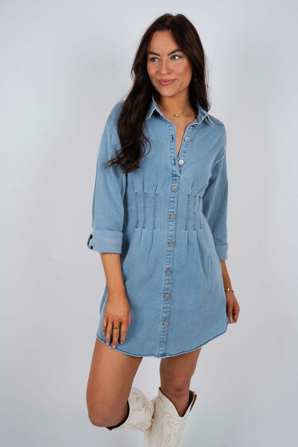 Pink Skies Denim Dress