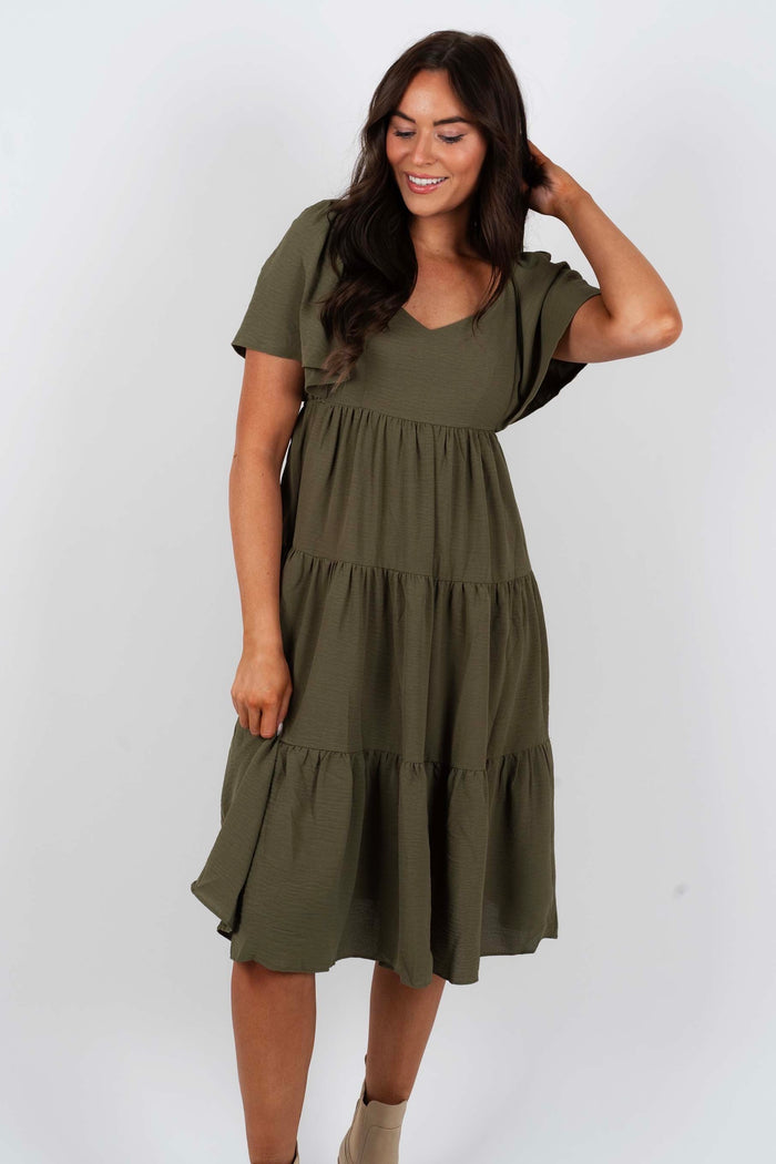 Time Will Tell Dress (Olive)
