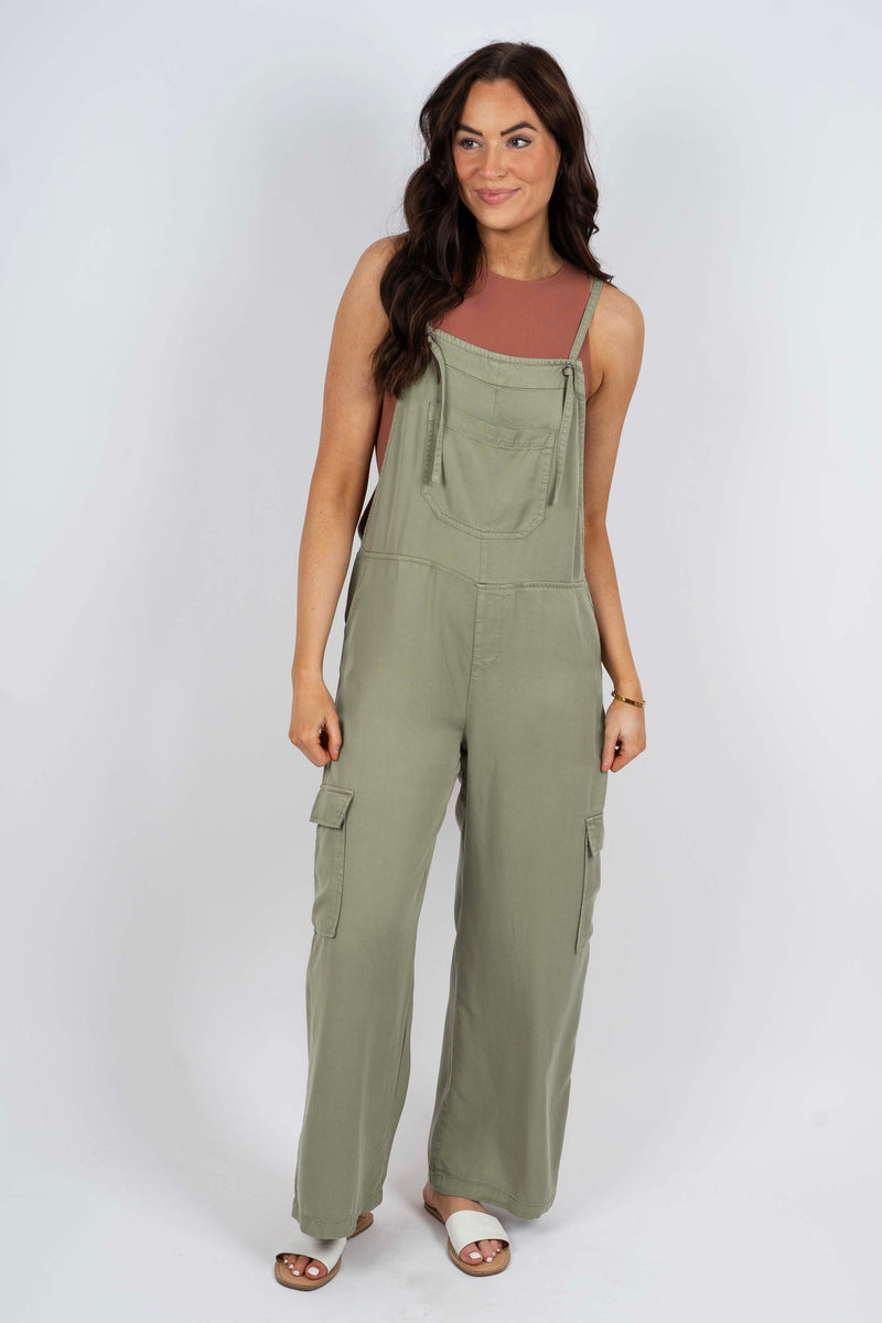 Risen High Rise Ankle Wide Overalls