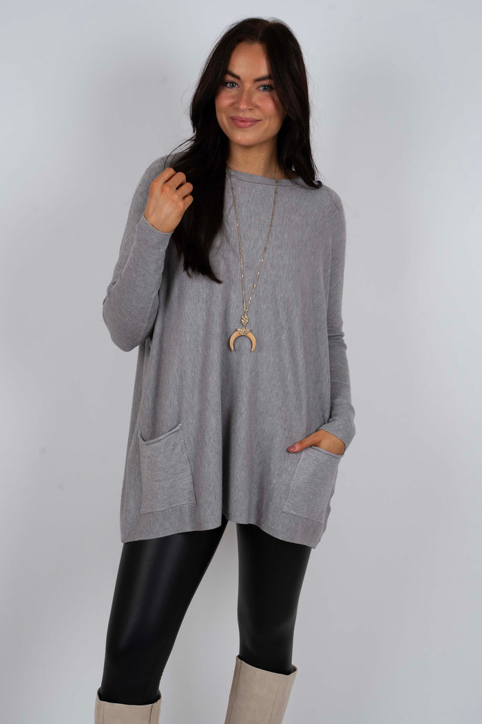 Totally Smitten Sweater (Heather Grey)