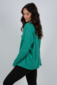 Ainsley Brushed Top (Kelly Green)