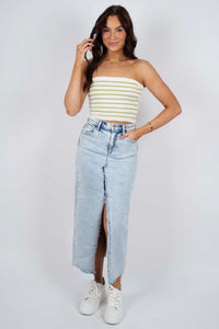 Easily Your Best  Crop Top (Ivory/Lime)