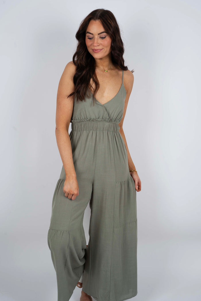 Think About You Jumpsuit (Sage)