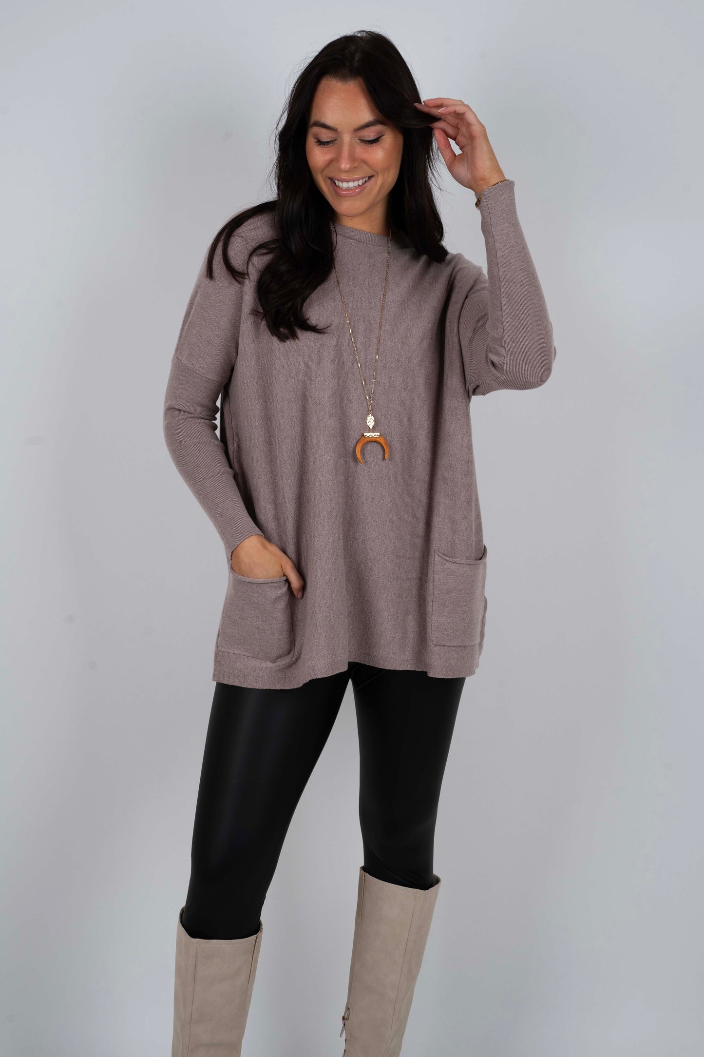 Totally Smitten Sweater (New Warm Grey)