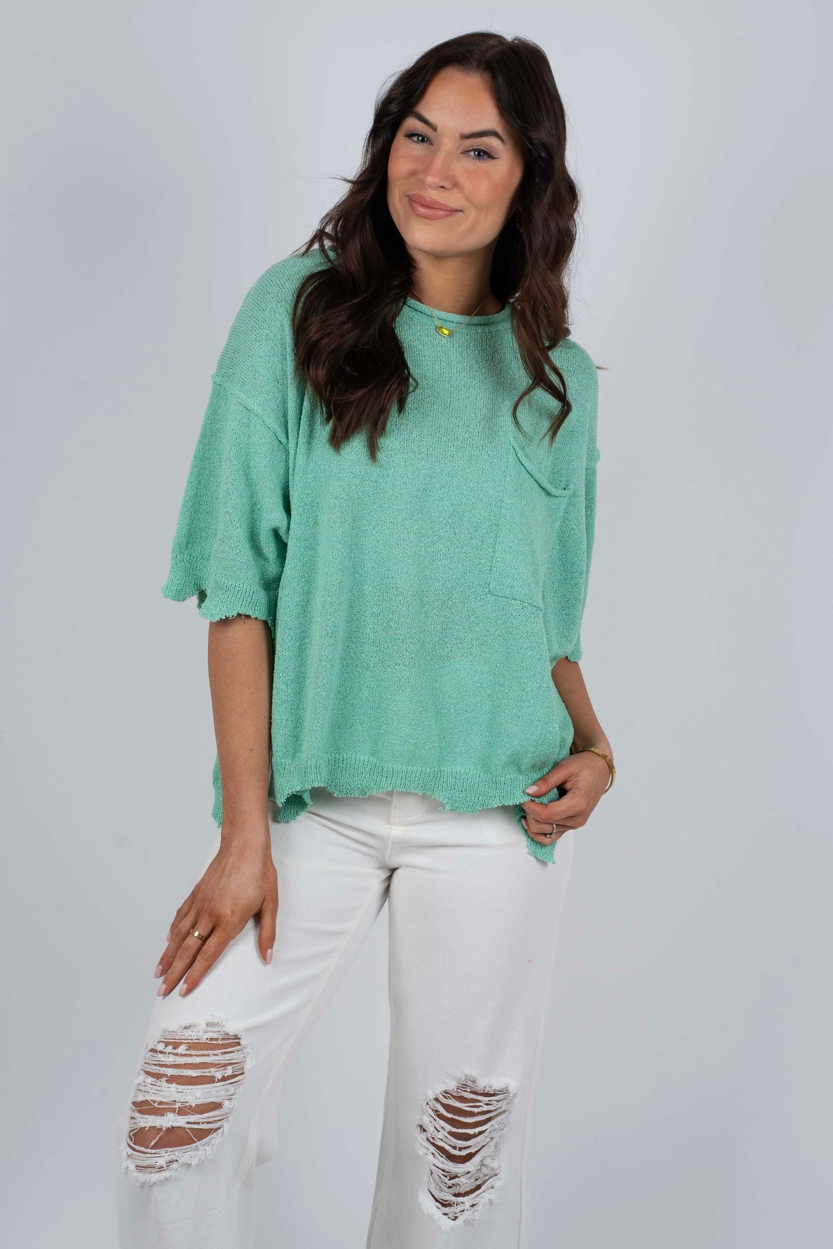 Spring Into Step Sweater (Mint)
