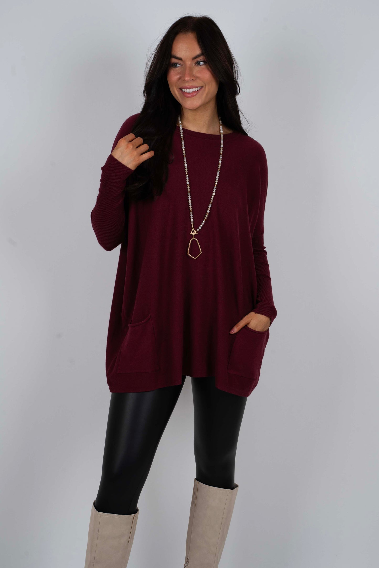 Totally Smitten Sweater (Mulberry)