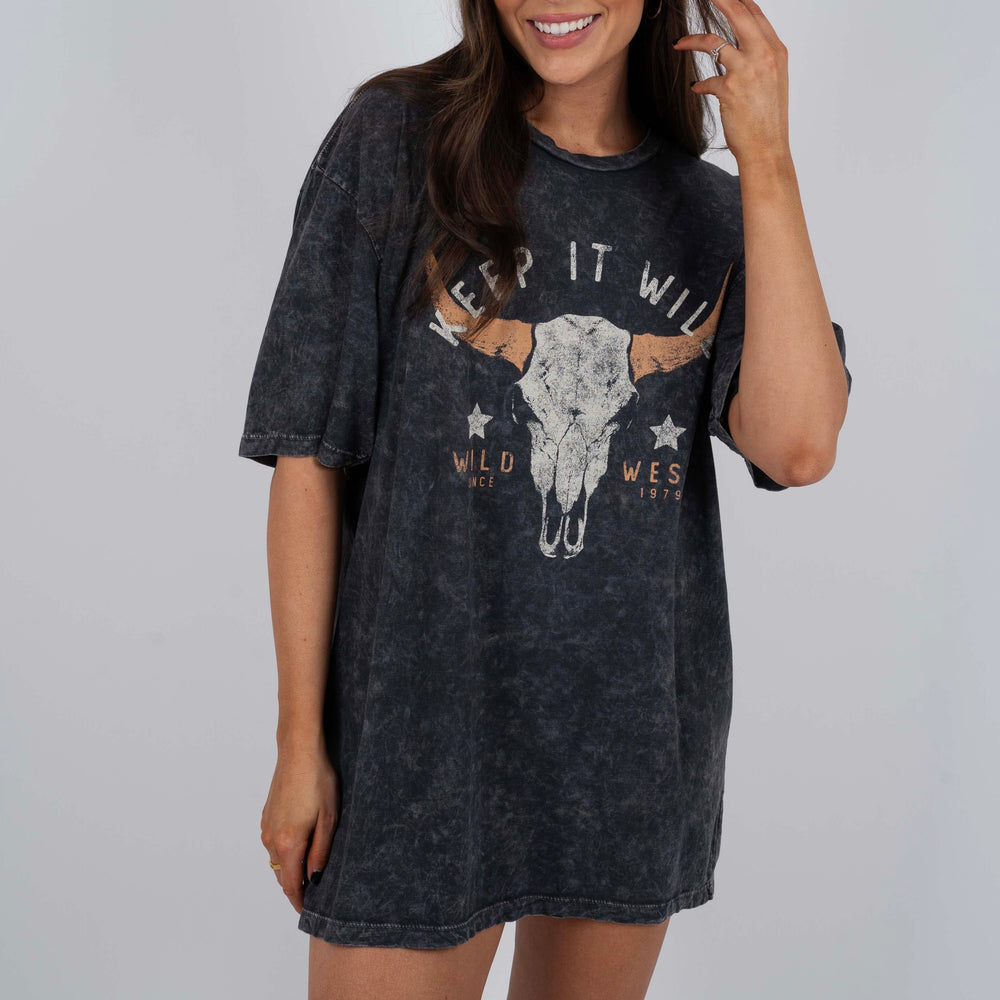 
                      
                        Keep It Wild Cow Skull Graphic Tee
                      
                    