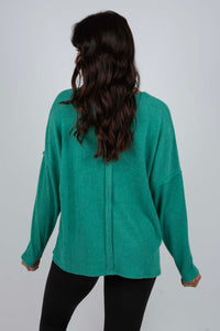 Ainsley Brushed Top (Kelly Green)