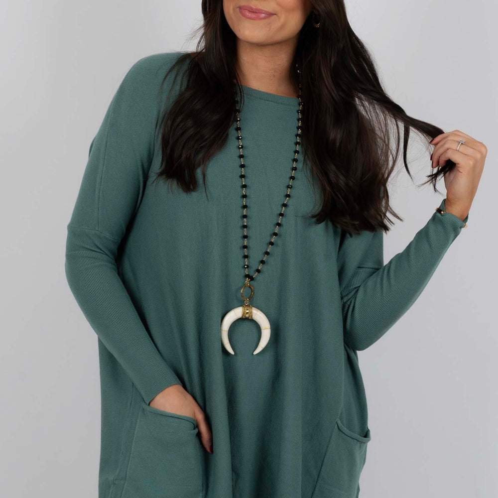 
                      
                        Totally Smitten Sweater (Marine Green)
                      
                    