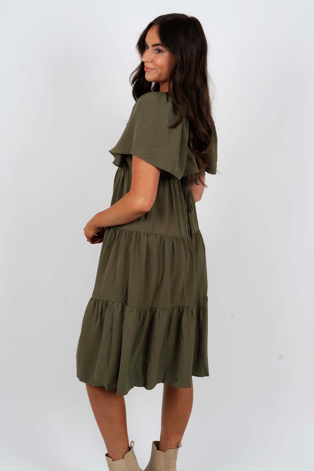 Time Will Tell Dress (Olive)