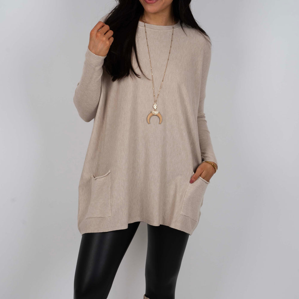 Totally Smitten Sweater (Warm Grey)