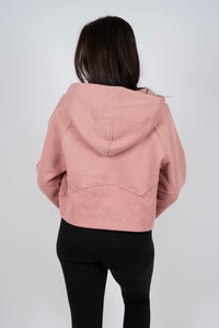 Oversized Half-Zip Hoodie (Pink)