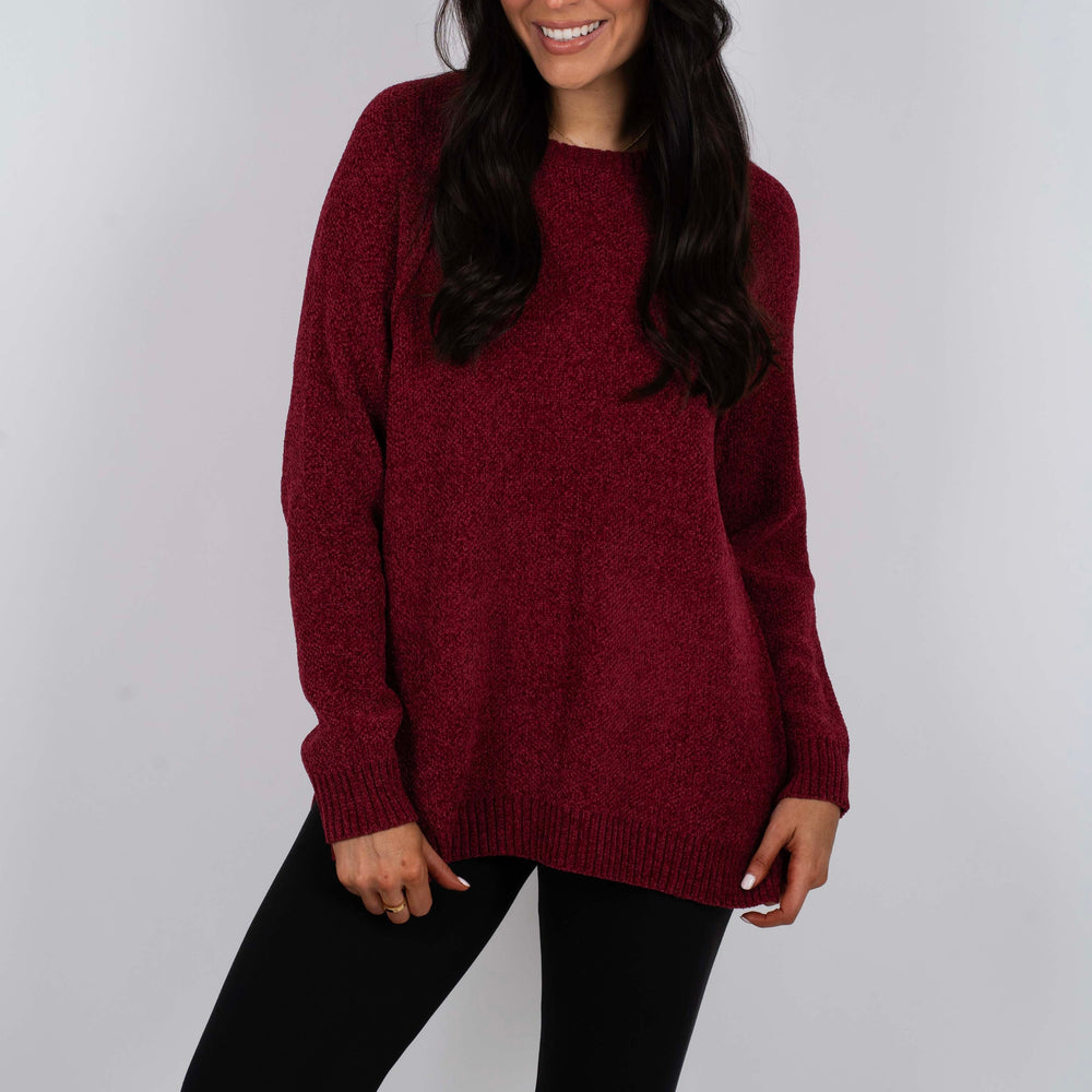 Keep It Going Sweater (Cabernet)