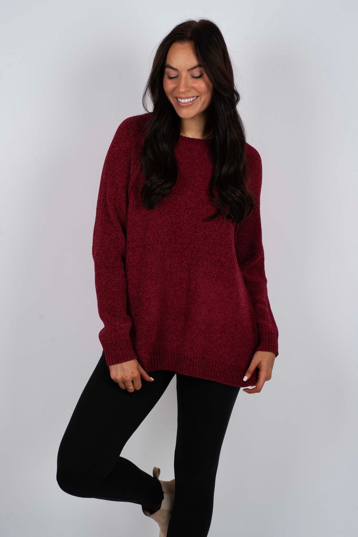 Keep It Going Sweater (Cabernet)