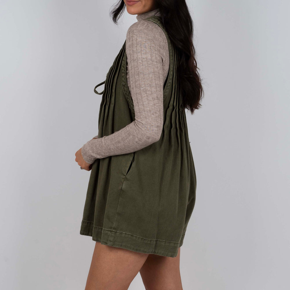 
                      
                        Towards The Sky Denim Romper (Olive)
                      
                    