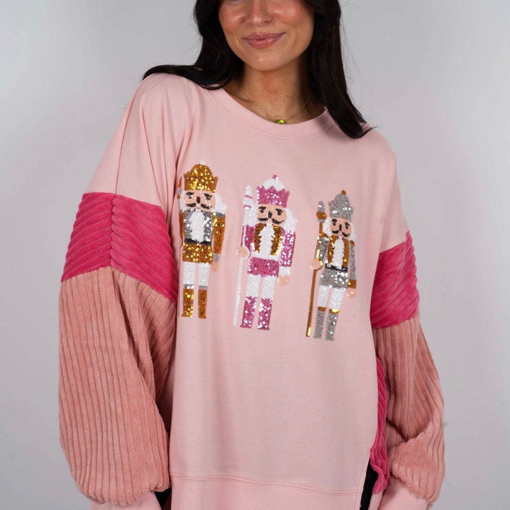 Sequin Nutcracker Sweatshirt (Pink)