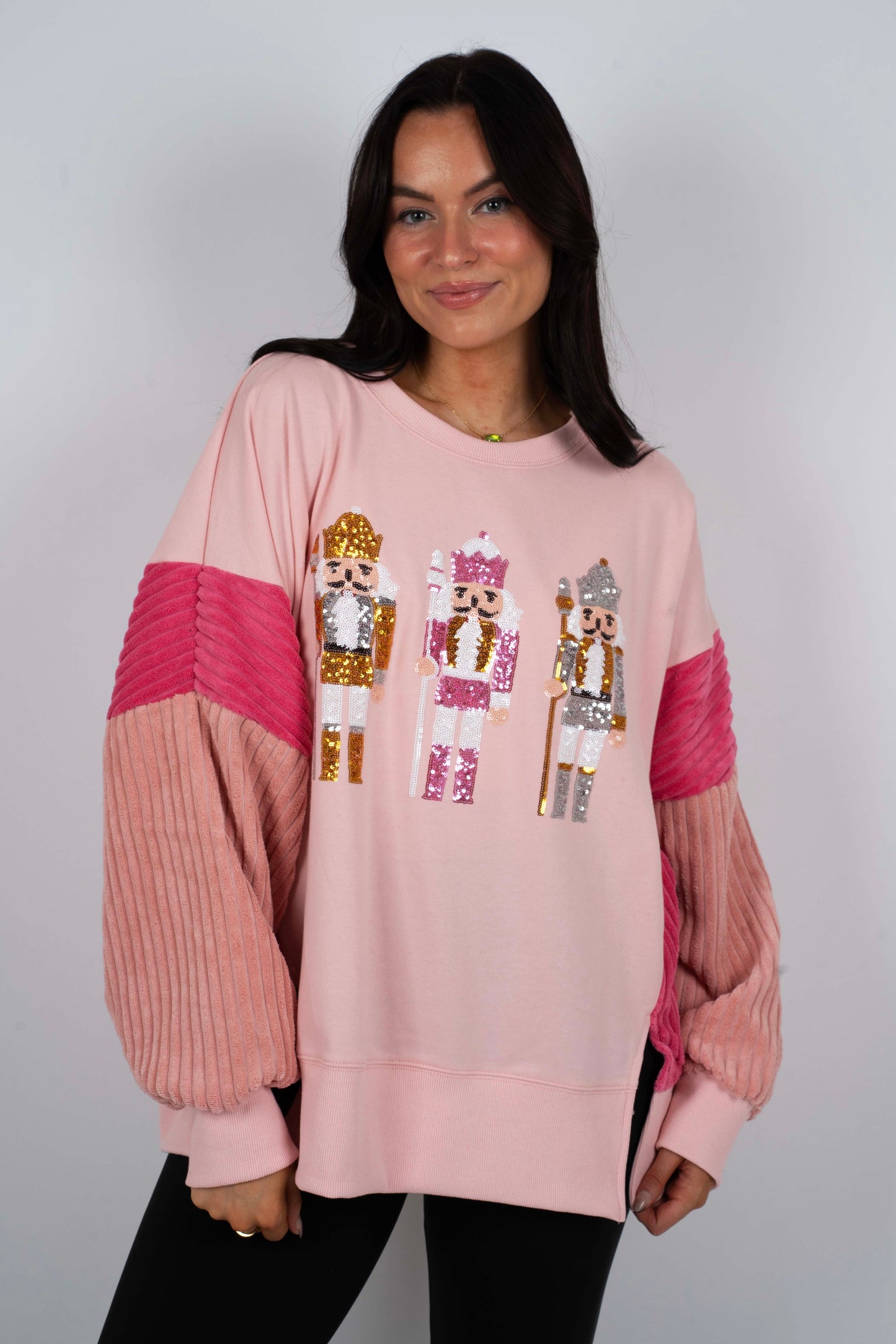 Sequin Nutcracker Sweatshirt (Pink)