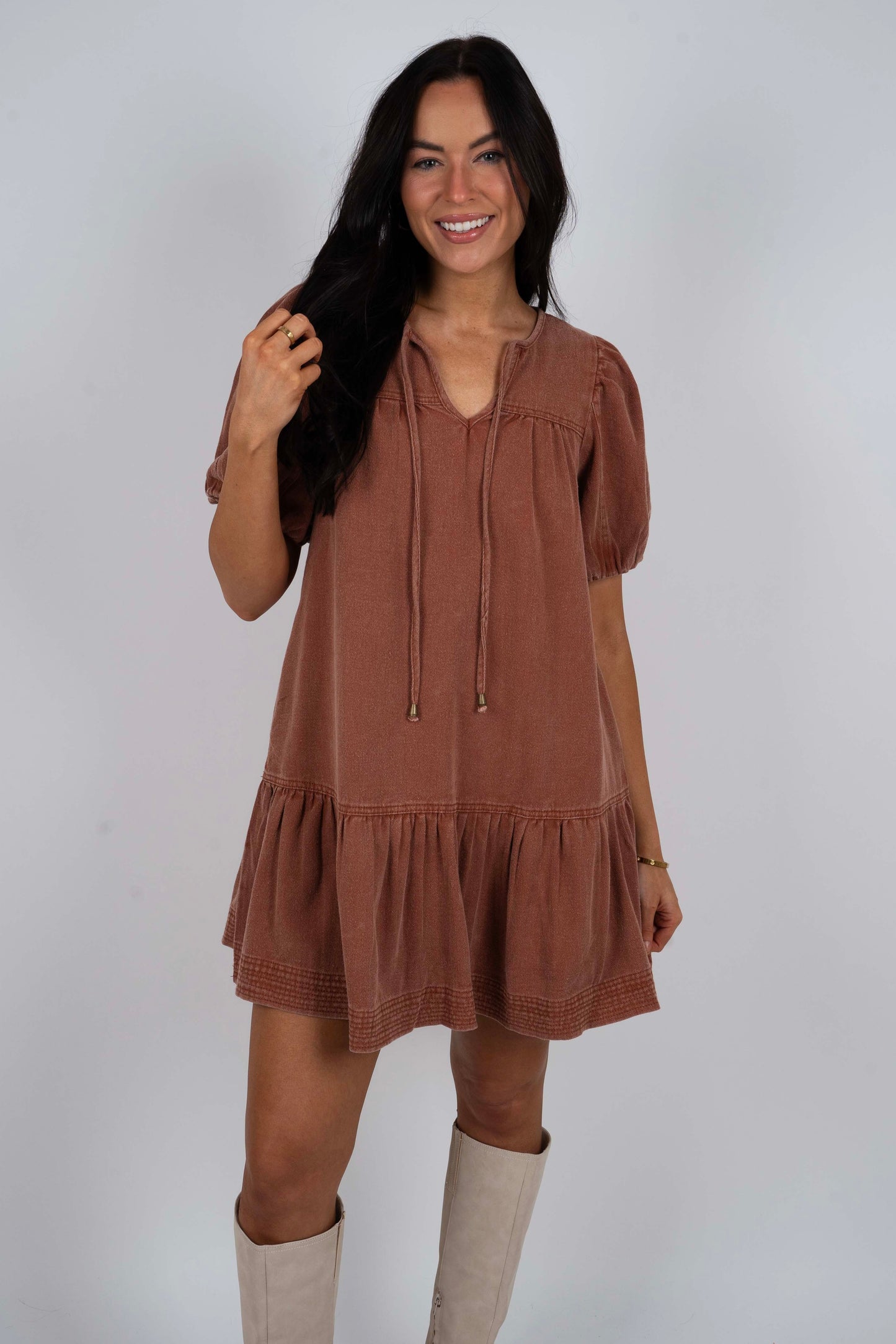 Keep You Near Dress (Brown)