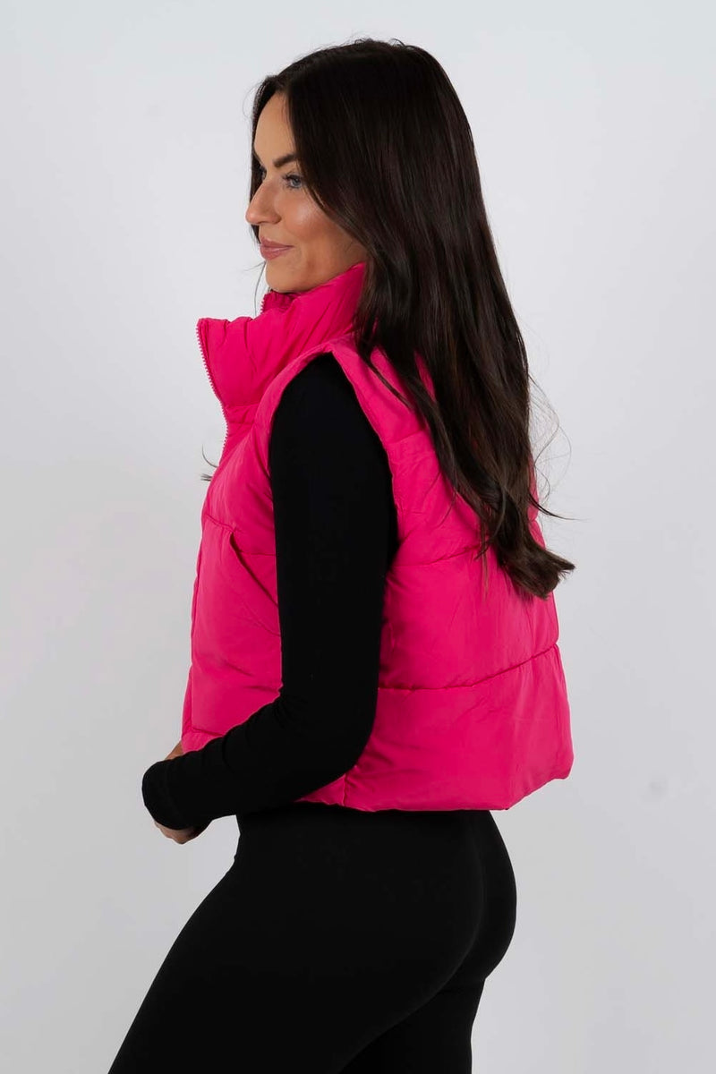 Bailey Puffer Vest (Fuchsia)