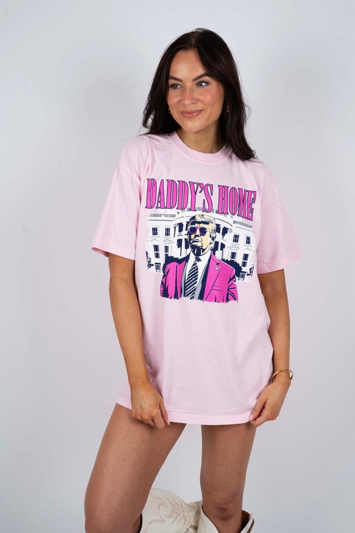 Daddy's Home Comfort Colors Tee (Pink)