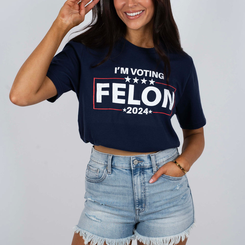 
                      
                        I'm Voting Felon Graphic Tee (Navy)
                      
                    